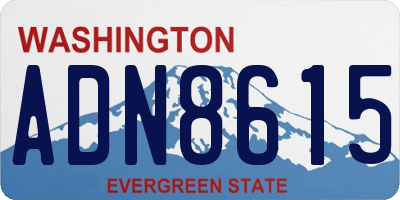 WA license plate ADN8615