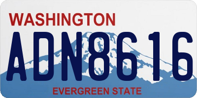 WA license plate ADN8616