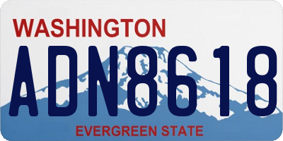 WA license plate ADN8618