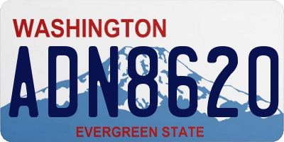 WA license plate ADN8620