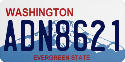 WA license plate ADN8621