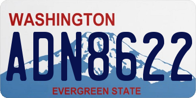 WA license plate ADN8622