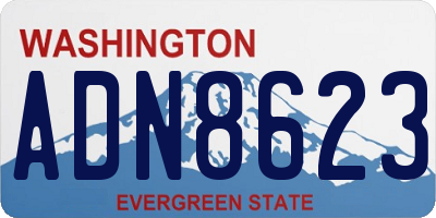 WA license plate ADN8623
