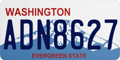 WA license plate ADN8627