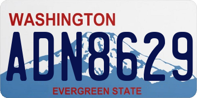 WA license plate ADN8629