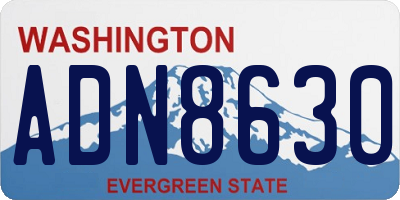 WA license plate ADN8630