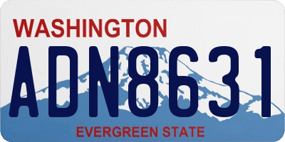 WA license plate ADN8631