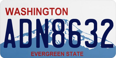WA license plate ADN8632