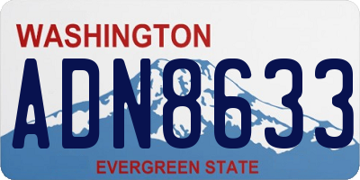 WA license plate ADN8633