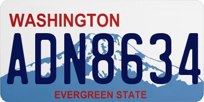 WA license plate ADN8634