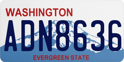 WA license plate ADN8636