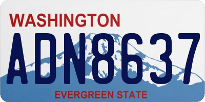 WA license plate ADN8637