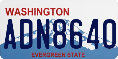 WA license plate ADN8640