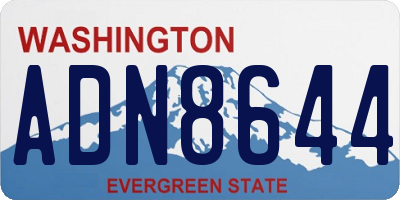 WA license plate ADN8644