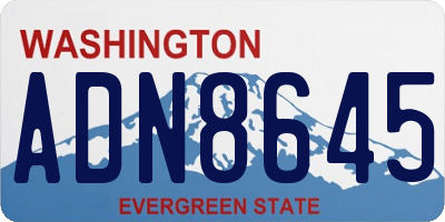 WA license plate ADN8645