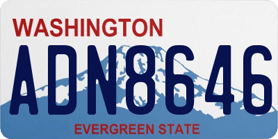 WA license plate ADN8646