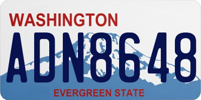 WA license plate ADN8648