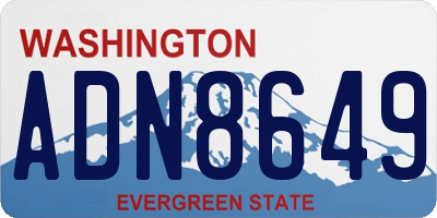 WA license plate ADN8649
