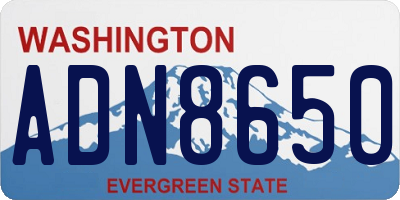 WA license plate ADN8650