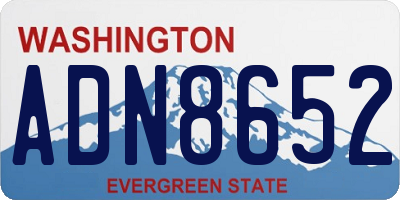 WA license plate ADN8652