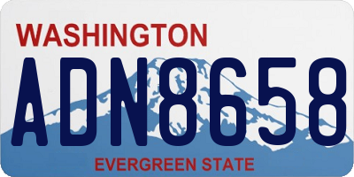 WA license plate ADN8658