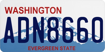 WA license plate ADN8660