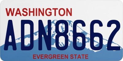 WA license plate ADN8662