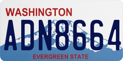 WA license plate ADN8664