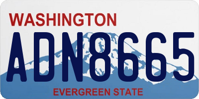 WA license plate ADN8665