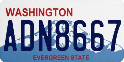 WA license plate ADN8667