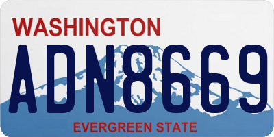 WA license plate ADN8669