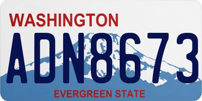 WA license plate ADN8673