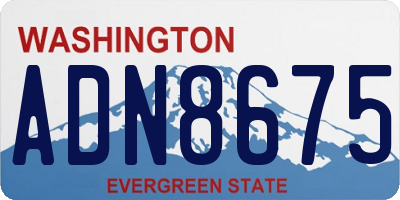 WA license plate ADN8675