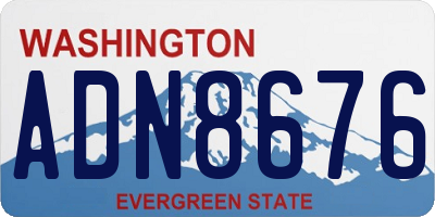WA license plate ADN8676