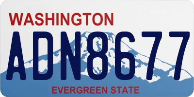 WA license plate ADN8677