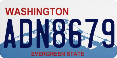 WA license plate ADN8679