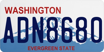 WA license plate ADN8680