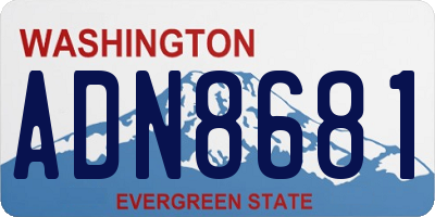 WA license plate ADN8681