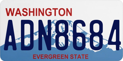 WA license plate ADN8684