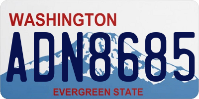 WA license plate ADN8685