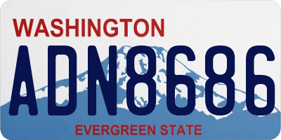WA license plate ADN8686