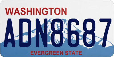 WA license plate ADN8687