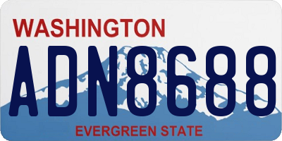 WA license plate ADN8688
