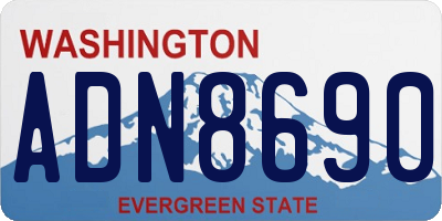 WA license plate ADN8690