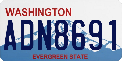 WA license plate ADN8691