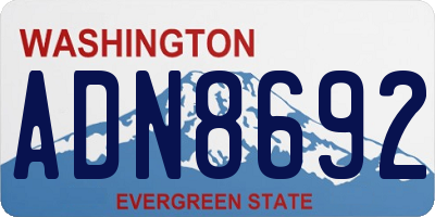 WA license plate ADN8692