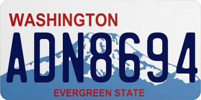 WA license plate ADN8694