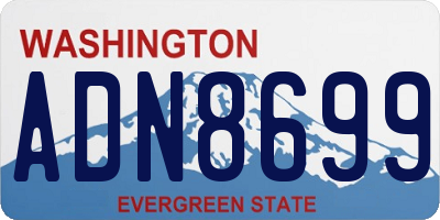 WA license plate ADN8699