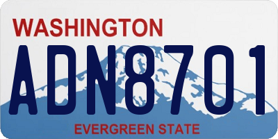 WA license plate ADN8701