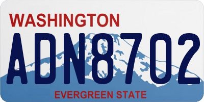 WA license plate ADN8702